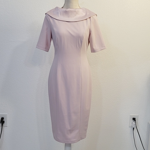 WOMEN White House Black Market Jackie O Blush Cottage Rose Dress Size: 0 & 4 - Picture 1 of 13